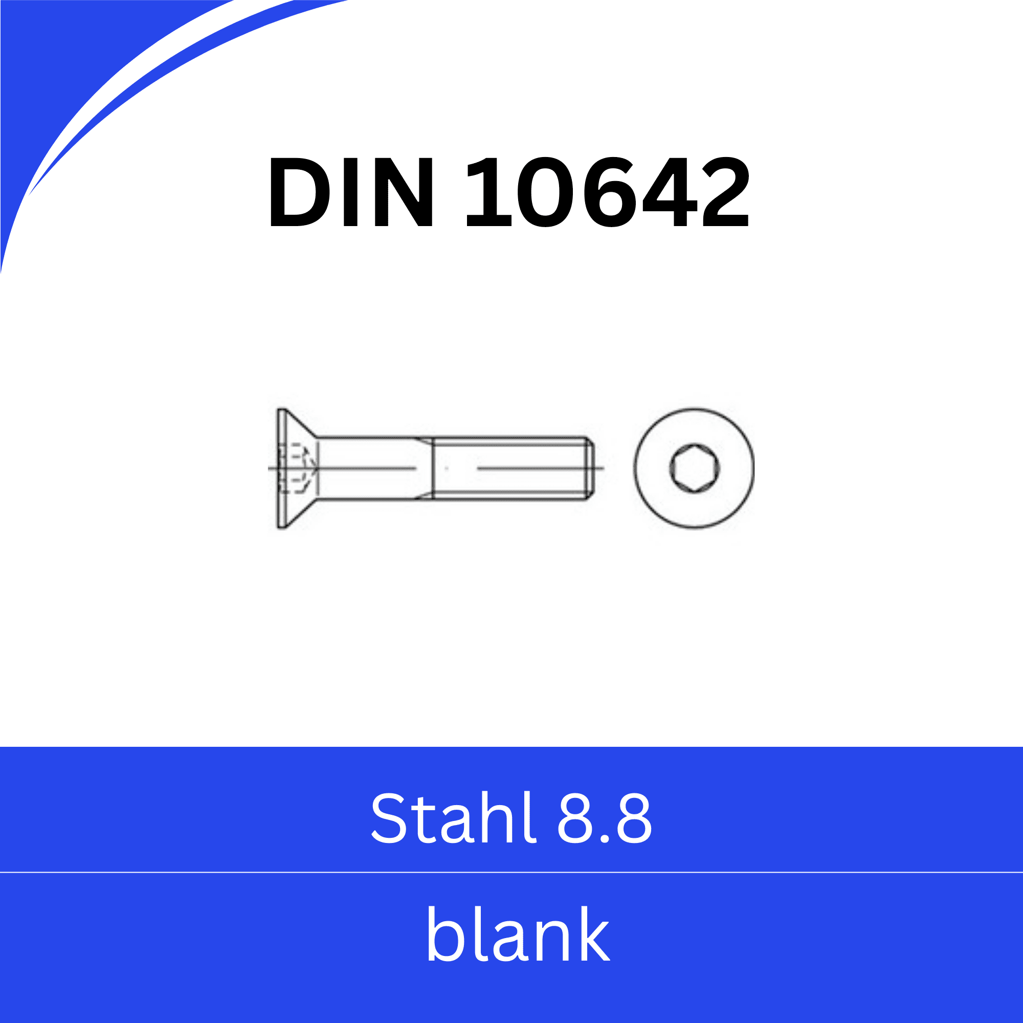 Bild für Kategorie ➤ Kategorie: DIN 10642 Stahl (8.8) blank